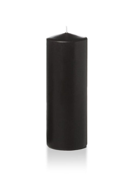 3" x 8" Wholesale Pillar Candles Black