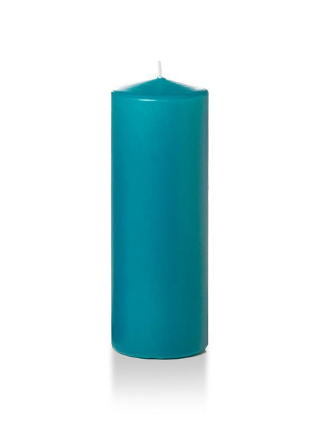 3" x 8" Wholesale Pillar Candles Turquoise