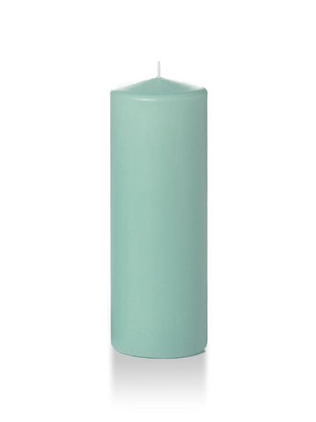 3" x 8" Wholesale Pillar Candles Tiffany Blue