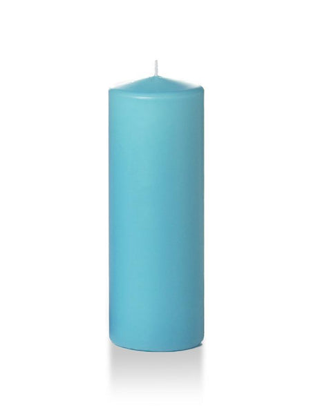 3" x 8" Wholesale Pillar Candles Caribbean Blue
