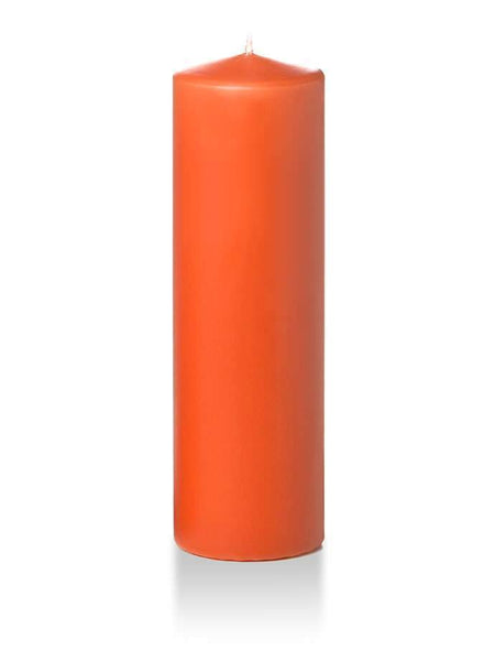 3" x 10" Wholesale Pillar Candles Bright Orange