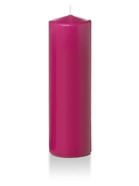 3" x 10" Wholesale Pillar Candles Hot Pink