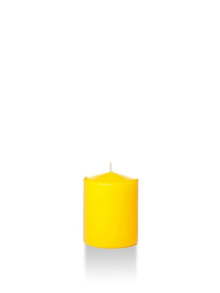 Wholesale 2.25" x 3" Slim Pillar Candles Bright Yellow