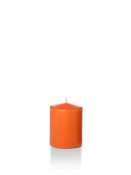 Wholesale 2.25" x 3" Slim Pillar Candles Bright Orange
