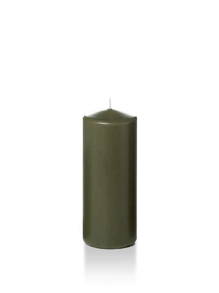 Wholesale 2.25" x 5" Slim Pillar Candles Olive