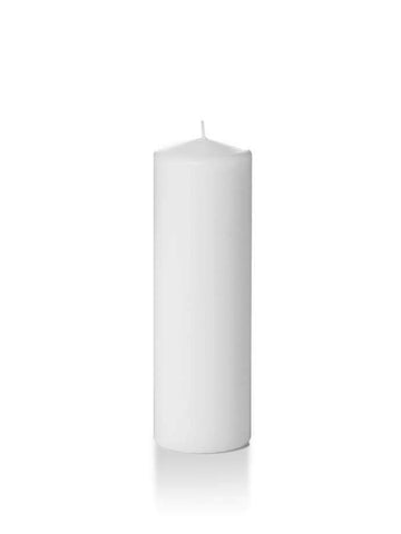 2.25" x 7" Slim Pillar Candles White