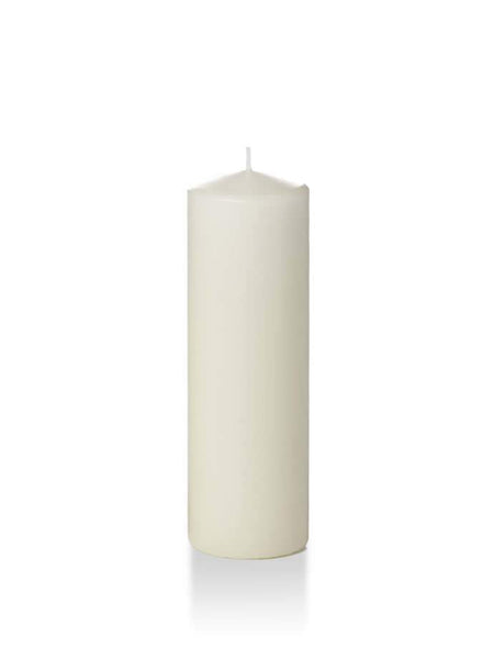 Wholesale 2.25" x 7" Slim Pillar Candles Ivory