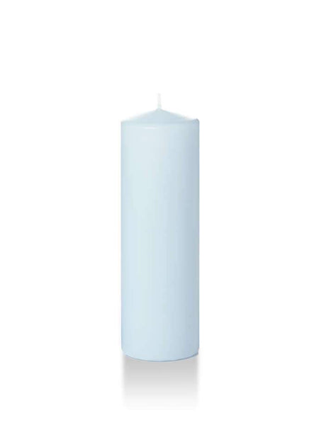 Wholesale 2.25" x 7" Slim Pillar Candles Ice Blue