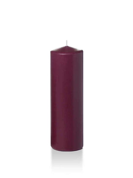Wholesale 2.25" x 7" Slim Pillar Candles Magenta