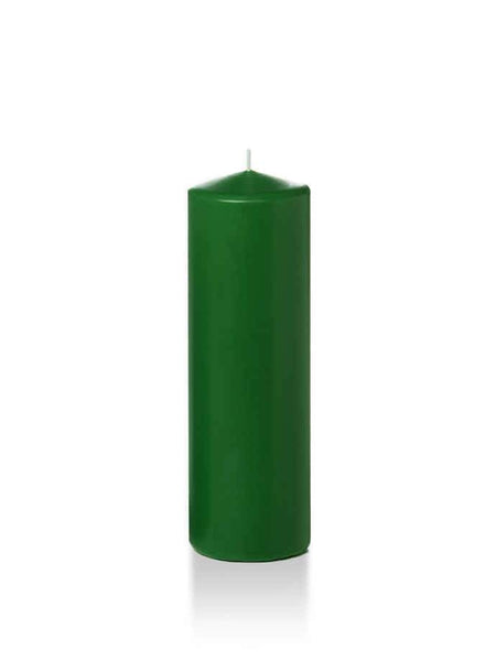 Wholesale 2.25" x 7" Slim Pillar Candles Hunter Green
