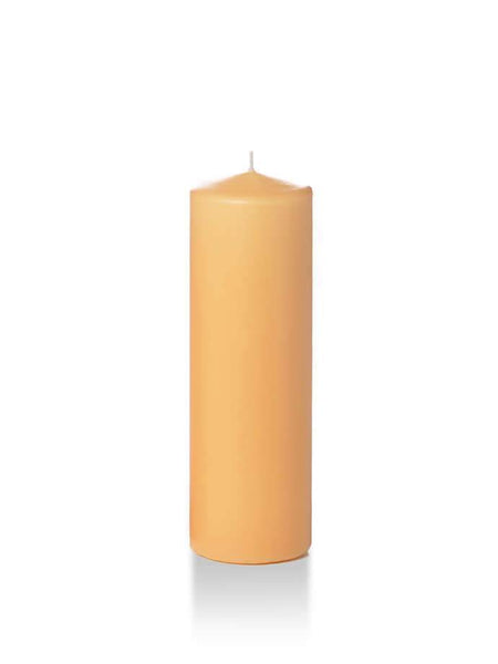 Wholesale 2.25" x 7" Slim Pillar Candles Caramel