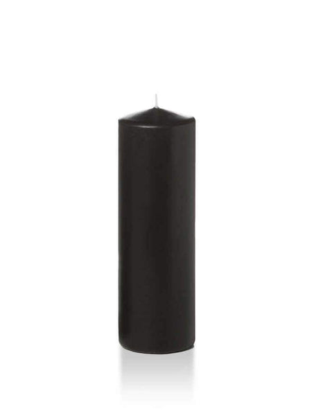 Wholesale 2.25" x 7" Slim Pillar Candles Black