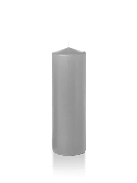 Wholesale 2.25" x 7" Slim Pillar Candles Light Gray