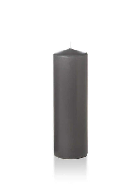 Wholesale 2.25" x 7" Slim Pillar Candles Gray