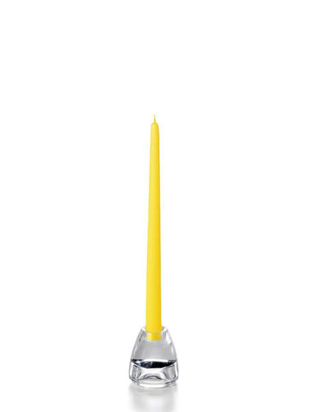 12" Handcrafted Taper Candles Bright Yellow