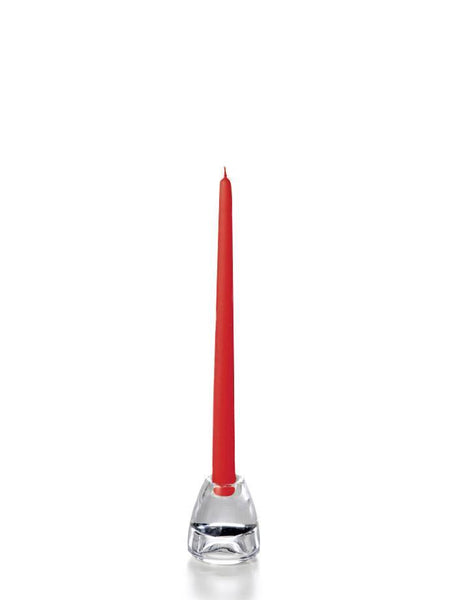 12" Wholesale Taper Candles - Case of 72 Ruby Red