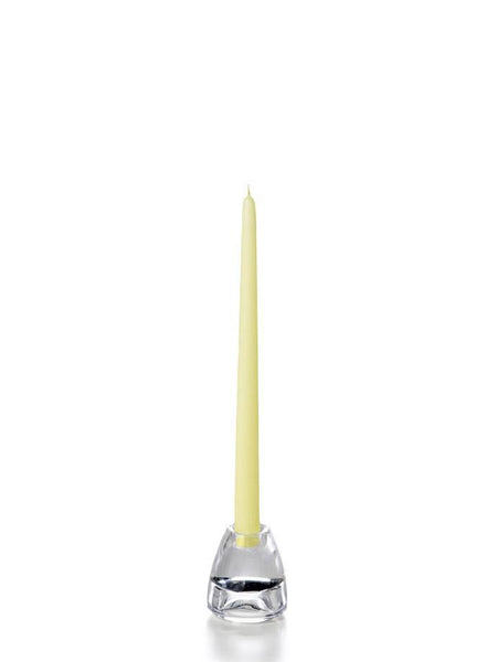 12" Wholesale Taper Candles - Case of 72 Buttercup Yellow