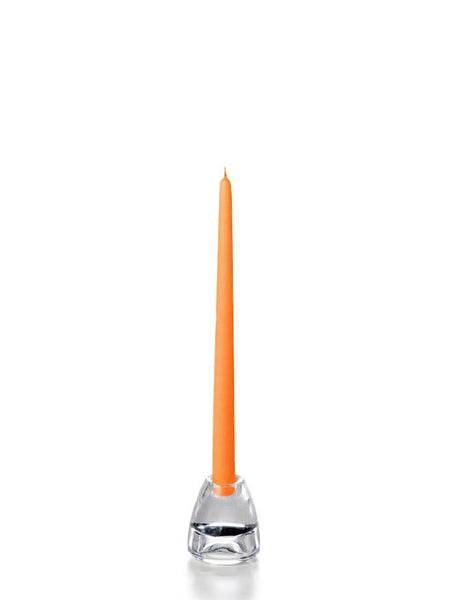 12" Handcrafted Taper Candles Bright Orange