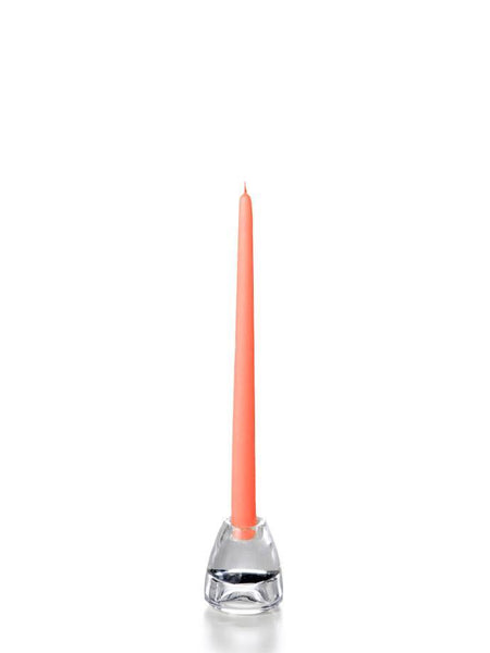 12" Wholesale Taper Candles - Case of 72 Coral