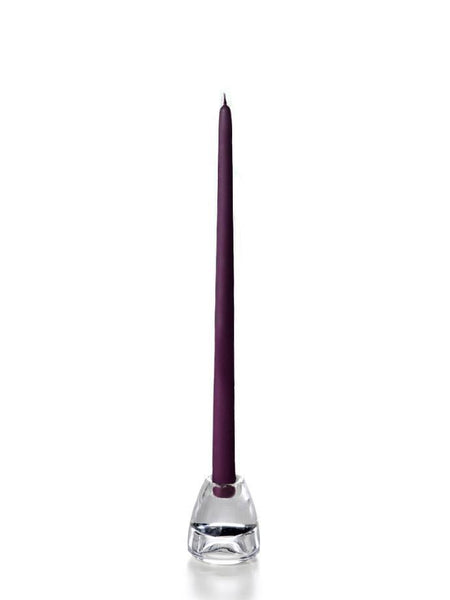 15" Handcrafted Taper Candles Dark Purple