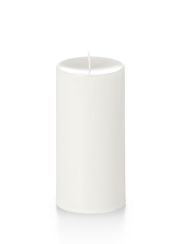 4" x 8" Unscented Column Pillar Candles White