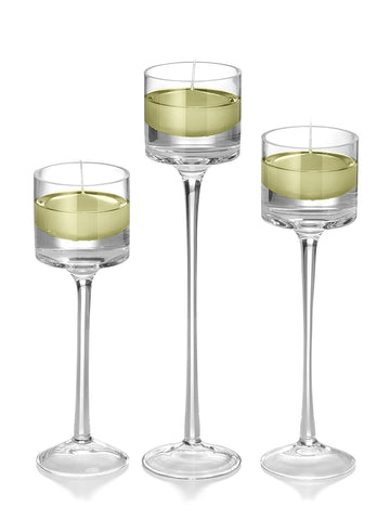 Yummi Candles - 9 Floating Candles and 9 Monet Stem Holders