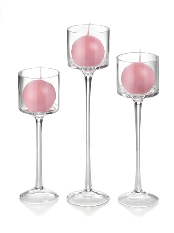 Yummi Candles - 18 Sphere Candles and 18 Monet Stem Holders