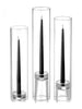 Yummi Candles - 12 Taper Candles, 12 Glass Chimneys and 12 Glass Taper Holders