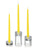 Yummi Candles - 12 Taper Candles and 12 Glass Taper Holders