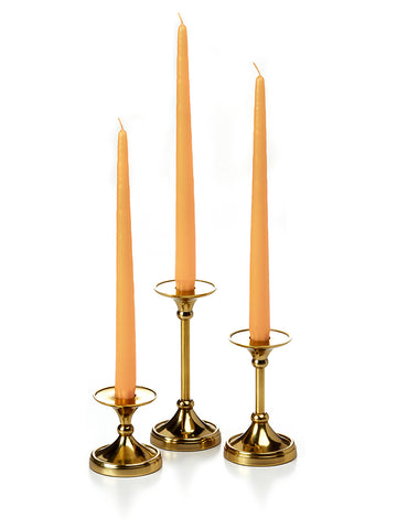 Yummi Candles - 12 Taper Candles and 12 Gold Timeless Taper Holders