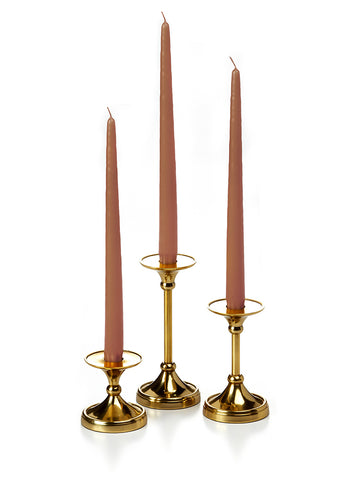 Yummi Candles - 12 Taper Candles and 12 Gold Timeless Taper Holders