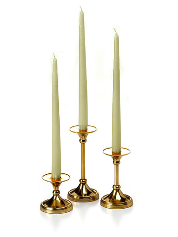 Yummi Candles - 12 Taper Candles and 12 Gold Timeless Taper Holders