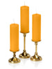 Yummi Candles - 12 Slim Pillar Candles and 12 Gold Timeless Pillar Holders