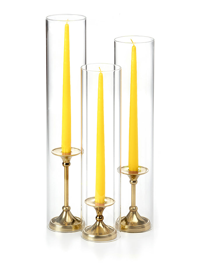 キャンドル DIPTYQUE Brass Taper Candle Holder 12 Taper Candles, 12 Glass Chimneys and 12 Gold Timeless Taper