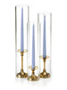 Yummi Candles - 12 Taper Candles, 12 Glass Chimneys and 12 Gold Timeless Taper Holders
