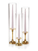 Yummi Candles - 12 Taper Candles, 12 Glass Chimneys and 12 Gold Timeless Taper Holders
