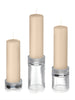 Yummi Candles - 12 Slim Pillar Candles and 12 Glass Pillar Holders