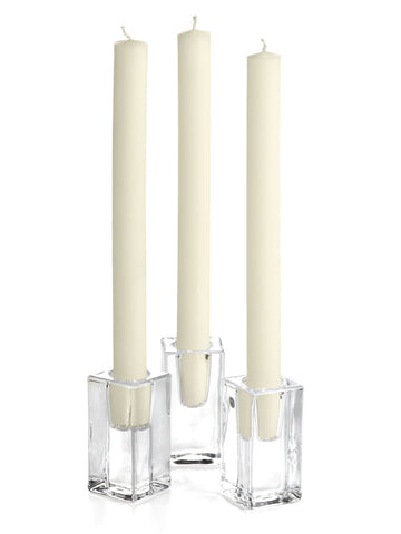 Yummi Candles - 20 Formal Taper Candles & 20 Square Block Holders