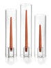 Yummi Candles - 36 Taper Candles, 36 Glass Chimneys and 36 Square Block Holders