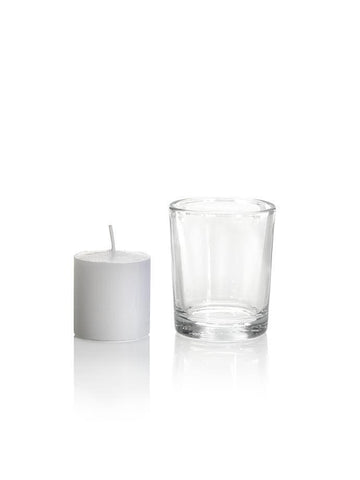 10 Hour Votive Candles And Candle Holders Clear