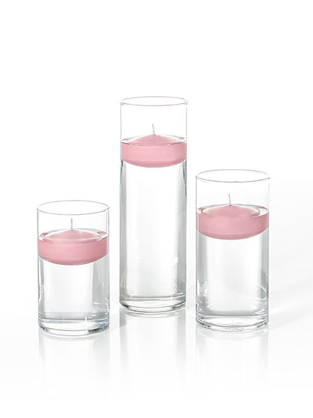 36 Floating Candles and Cylinder Vases