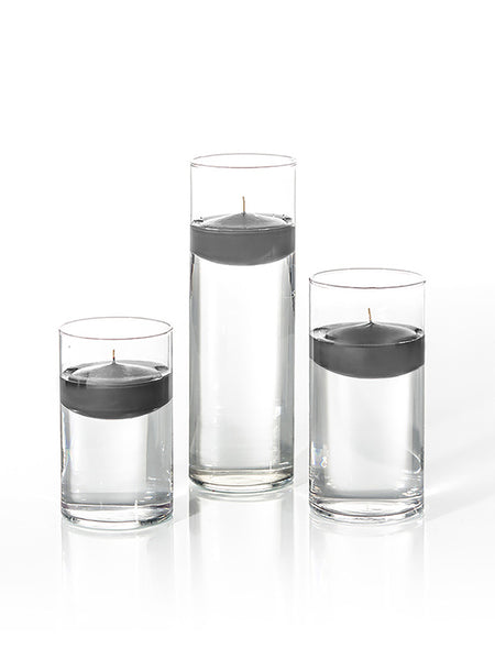 18 Floating Candles and Cylinder Vases