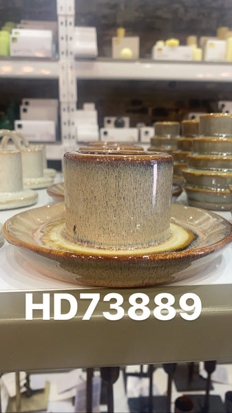 Stoneware tealite-taper rective glaze