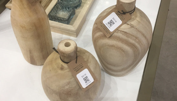 Paulownia Wood Vase,  Natural , each