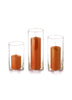 Yummi Candles - 12 Slim Pillar Candles and Cylinder Vases